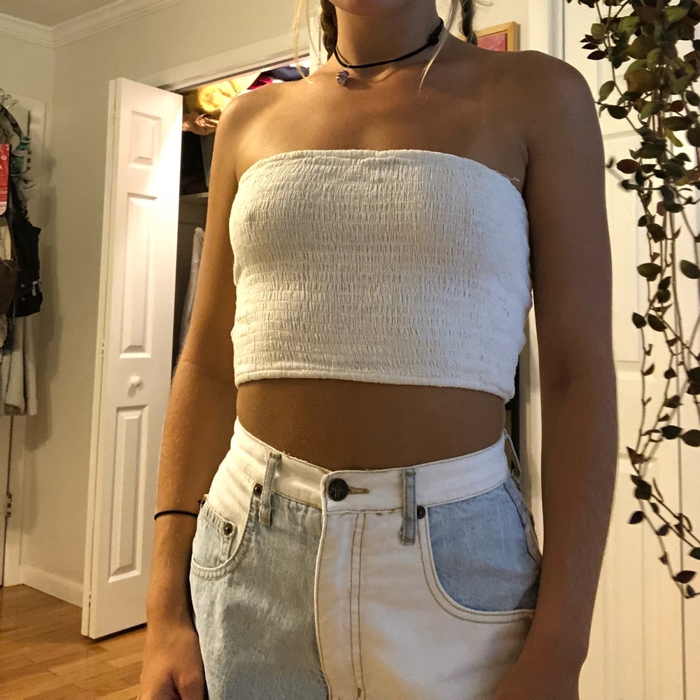 Ribbed crop tubetop